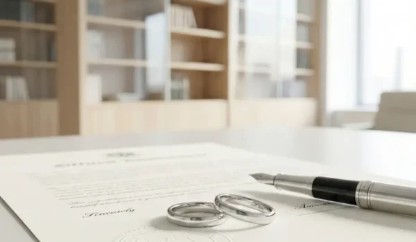وکیل طلاق توافقی تهران در حال تنظیم صورت‌جلسه و مراحل قانونی طلاق